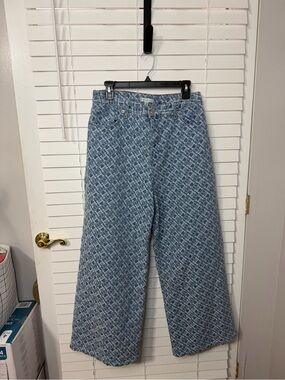 Tommy Hilfiger Light Blue Patterned Jeans with Red Trim